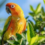 Perruche soleil : un oiseau coloré et très sociable