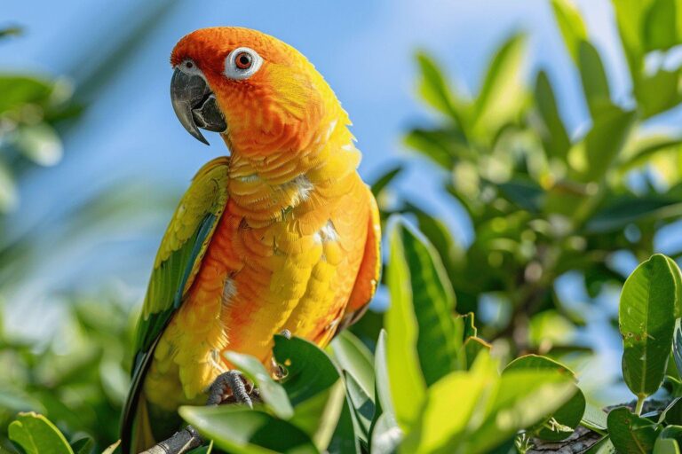 Perruche soleil : un oiseau coloré et très sociable