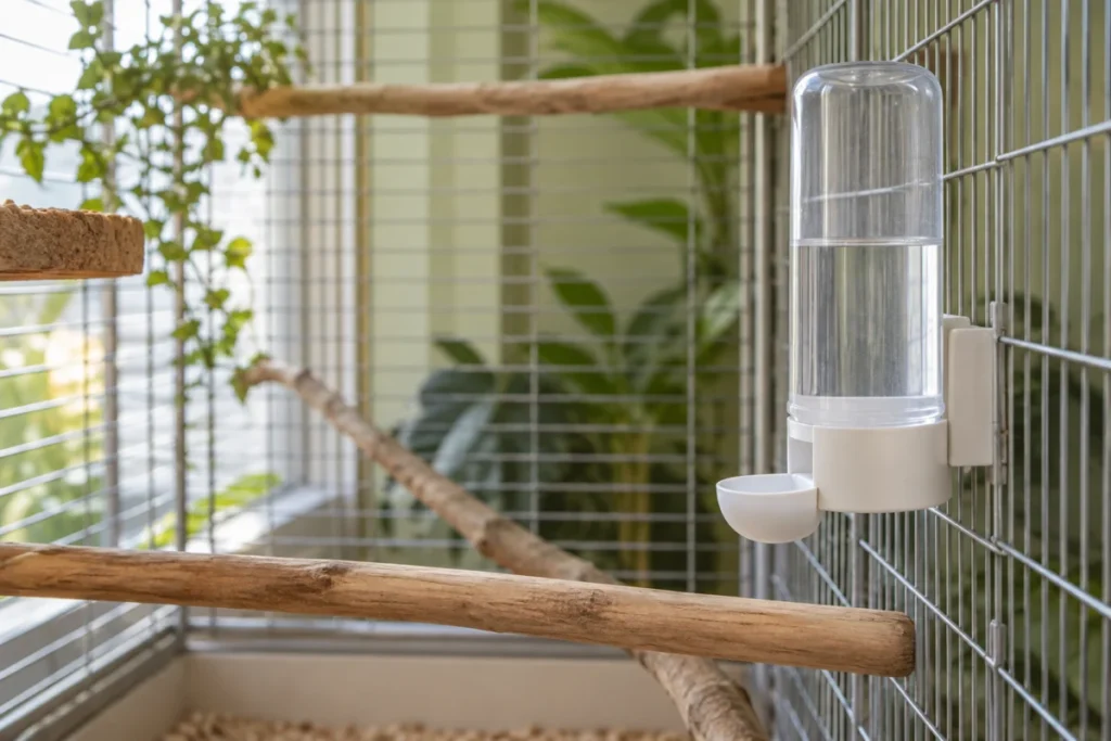 Illustration IA : abreuvoir generique pour oiseaux